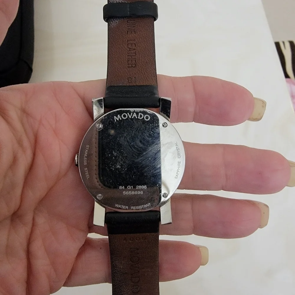 Movado Museum Sleek Black and Silver Watch